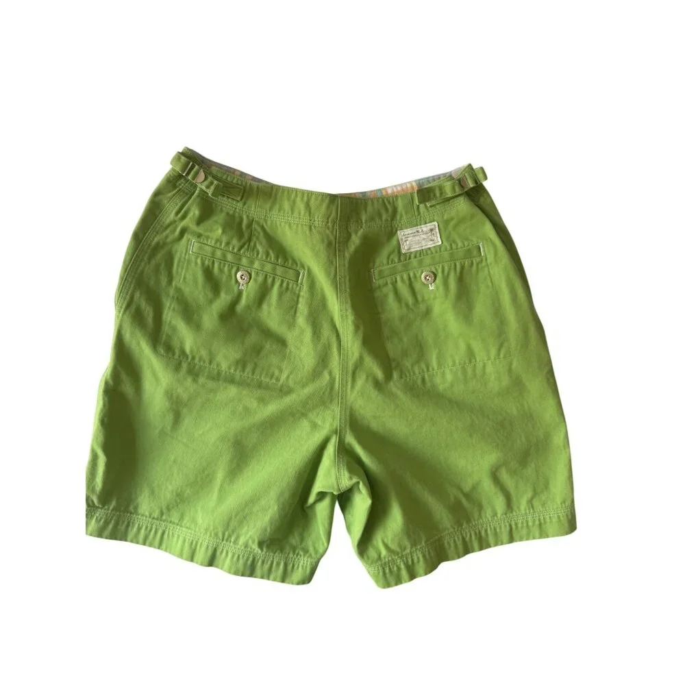 Lauren Ralph Lauren Green Chino Shorts With Adjustable Waist Women Sz. 8 - Picture 2 of 5